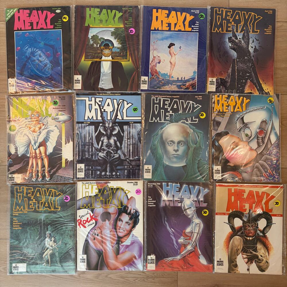 Vintage Heavy Metal Magazine LOT 12 Issues Full Run January 1980 - December 1980